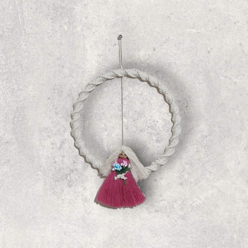 Bebekli Makrome Duvar Süsü